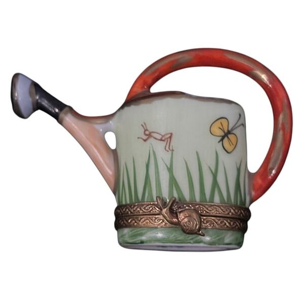 Limoges Other - Vintage & Rare Limoges France Porcelain Trinket Box - Garden Watering Can